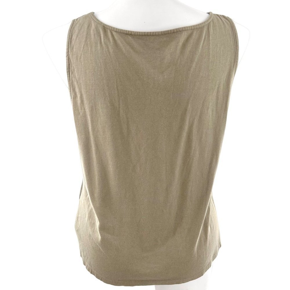BY CHICO'S GREEN SILK FRONT RUCHED TOP TANK - XL/16/CHICO'S 3 - Picture 3 of 5